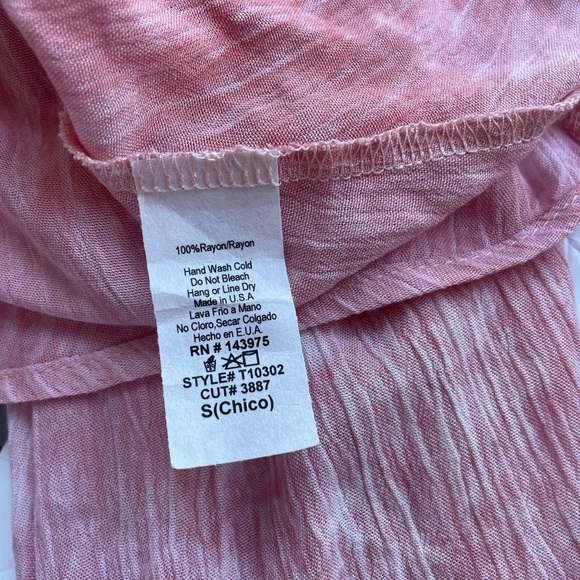 Gauzy Crop Blouse Top Lightweight Semi Sheer Flutter Sleeve Size  Small - Picture 6 of 9